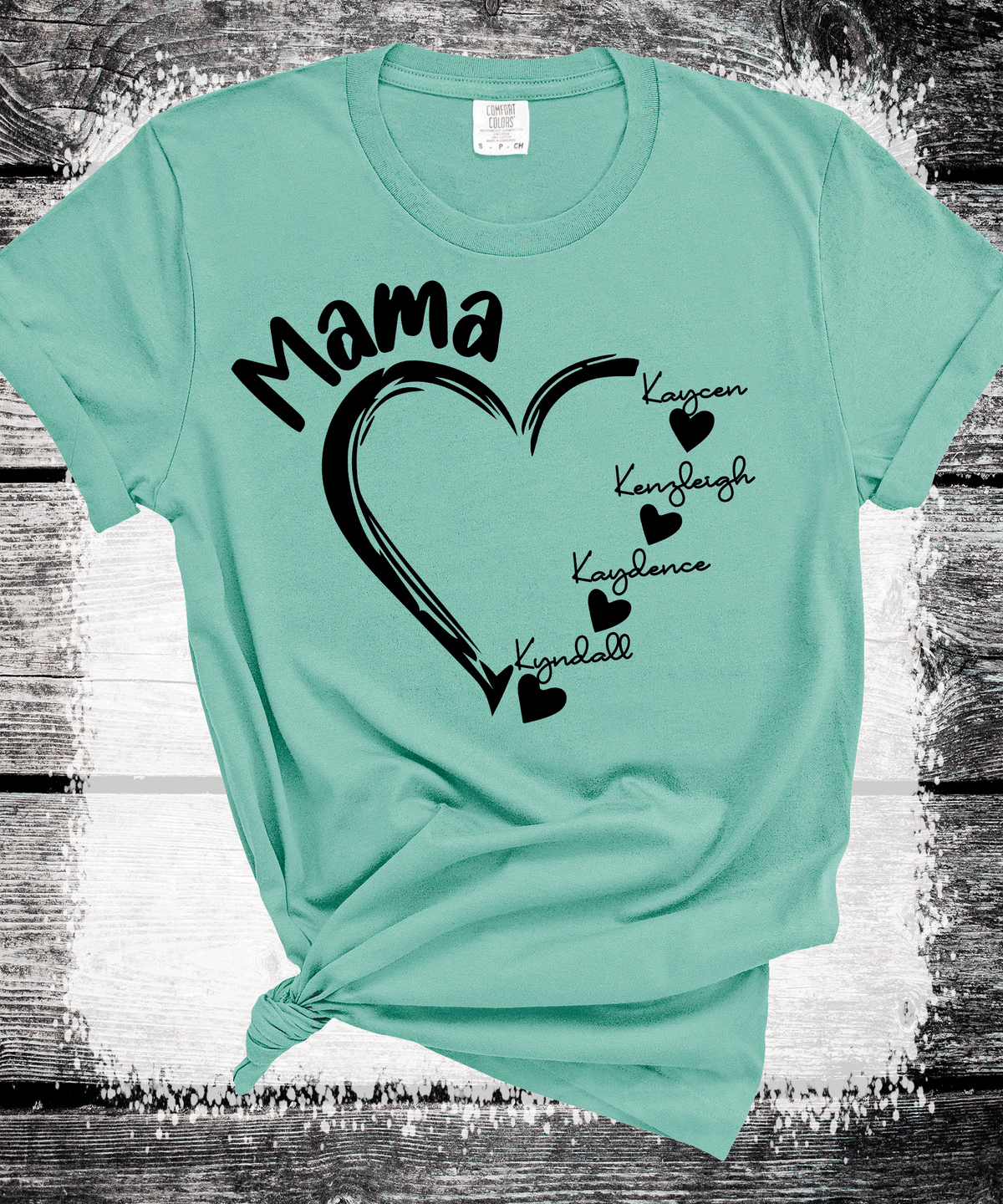 Personalized Mama Heart Tee