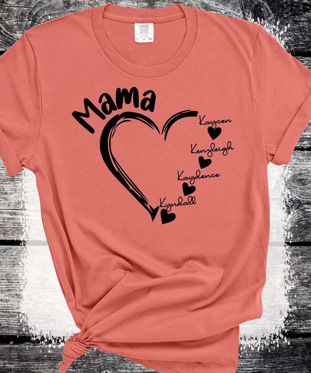 Personalized Mama Heart Tee