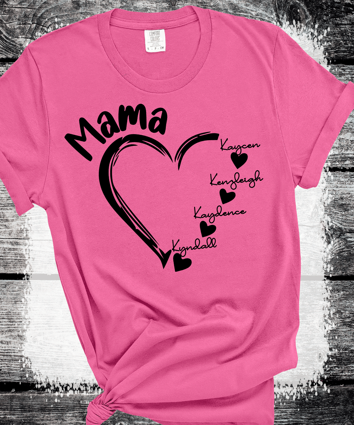 Personalized Mama Heart Tee