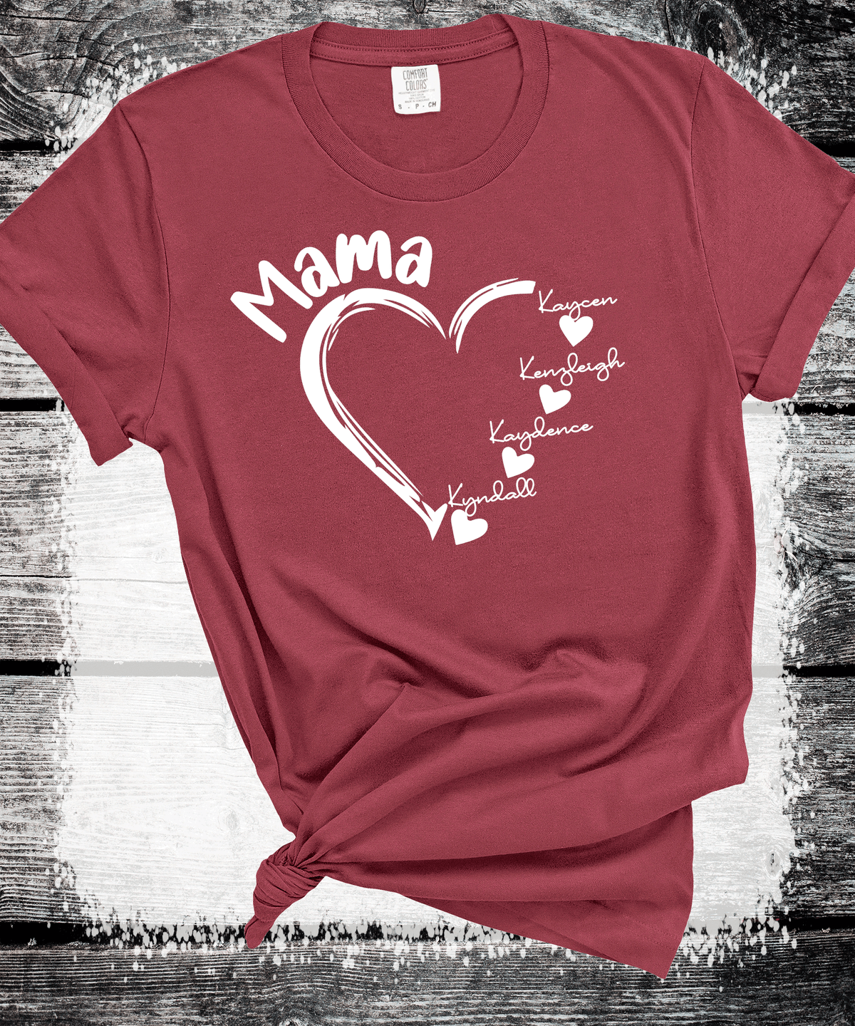 Personalized Mama Heart Tee