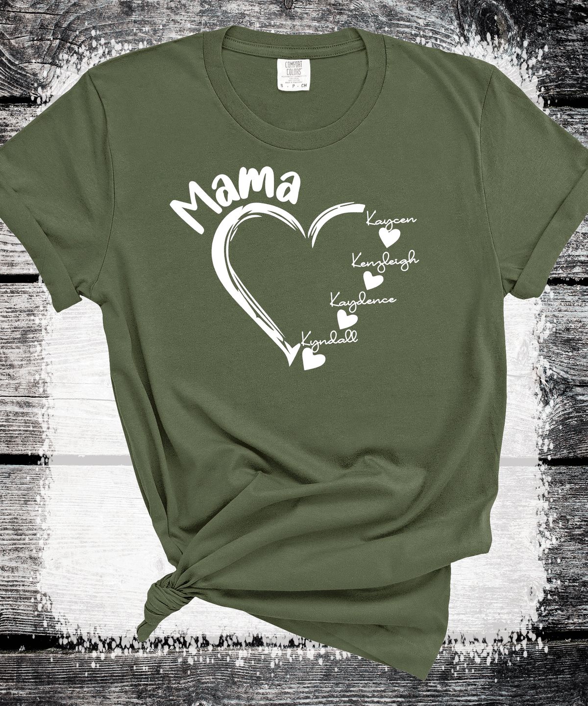Personalized Mama Heart Tee