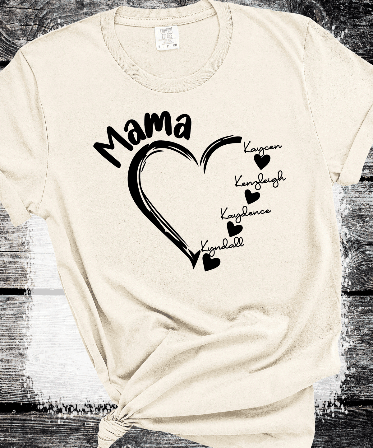 Personalized Mama Heart Tee