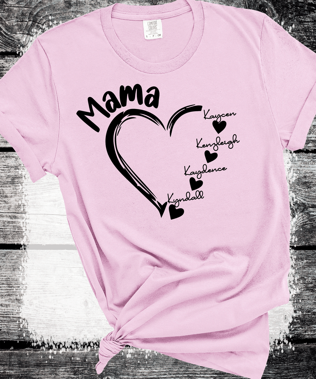 Personalized Mama Heart Tee