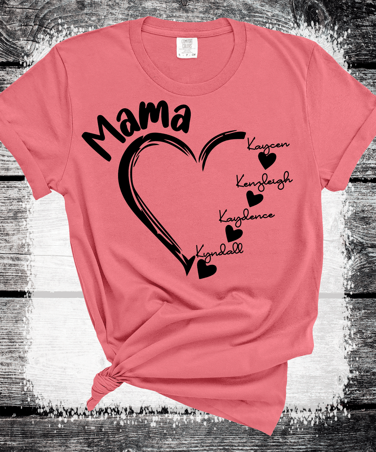 Personalized Mama Heart Tee