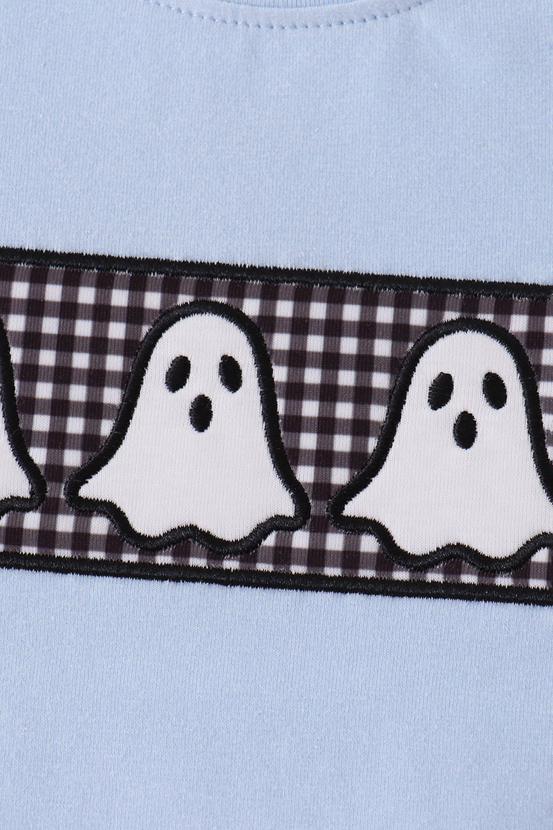 Blue ghost embroidery top 👻