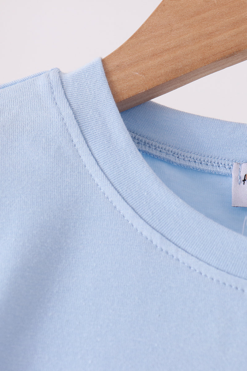 Blue ghost embroidery top 👻