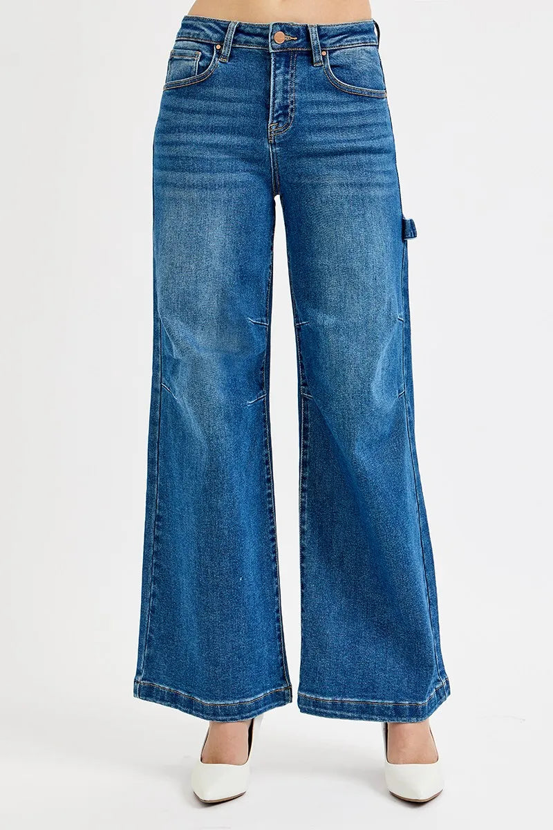 RISEN High-Rise Wide-Leg Jeans
