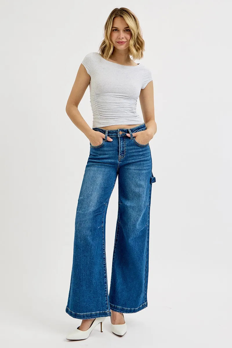 RISEN High-Rise Wide-Leg Jeans