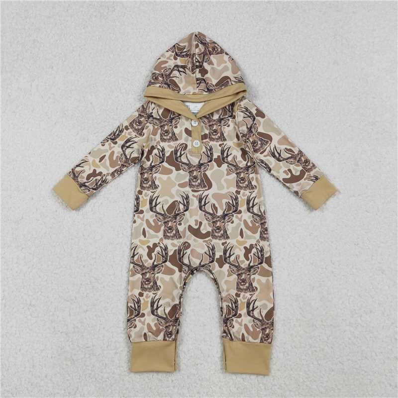 Little Buckaroo Camo Deer Print Hooded Romper 🦌