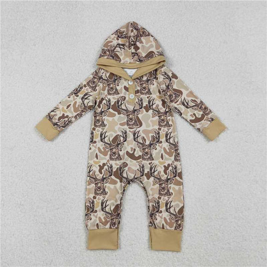 Little Buckaroo Camo Deer Print Hooded Romper 🦌