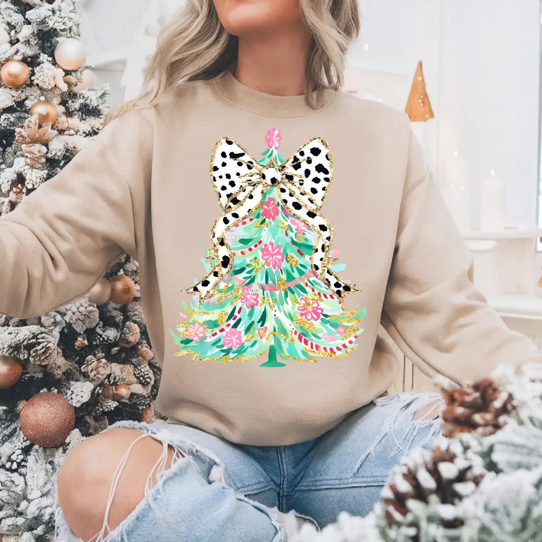 Christmas Tree Bow Sweatshirt