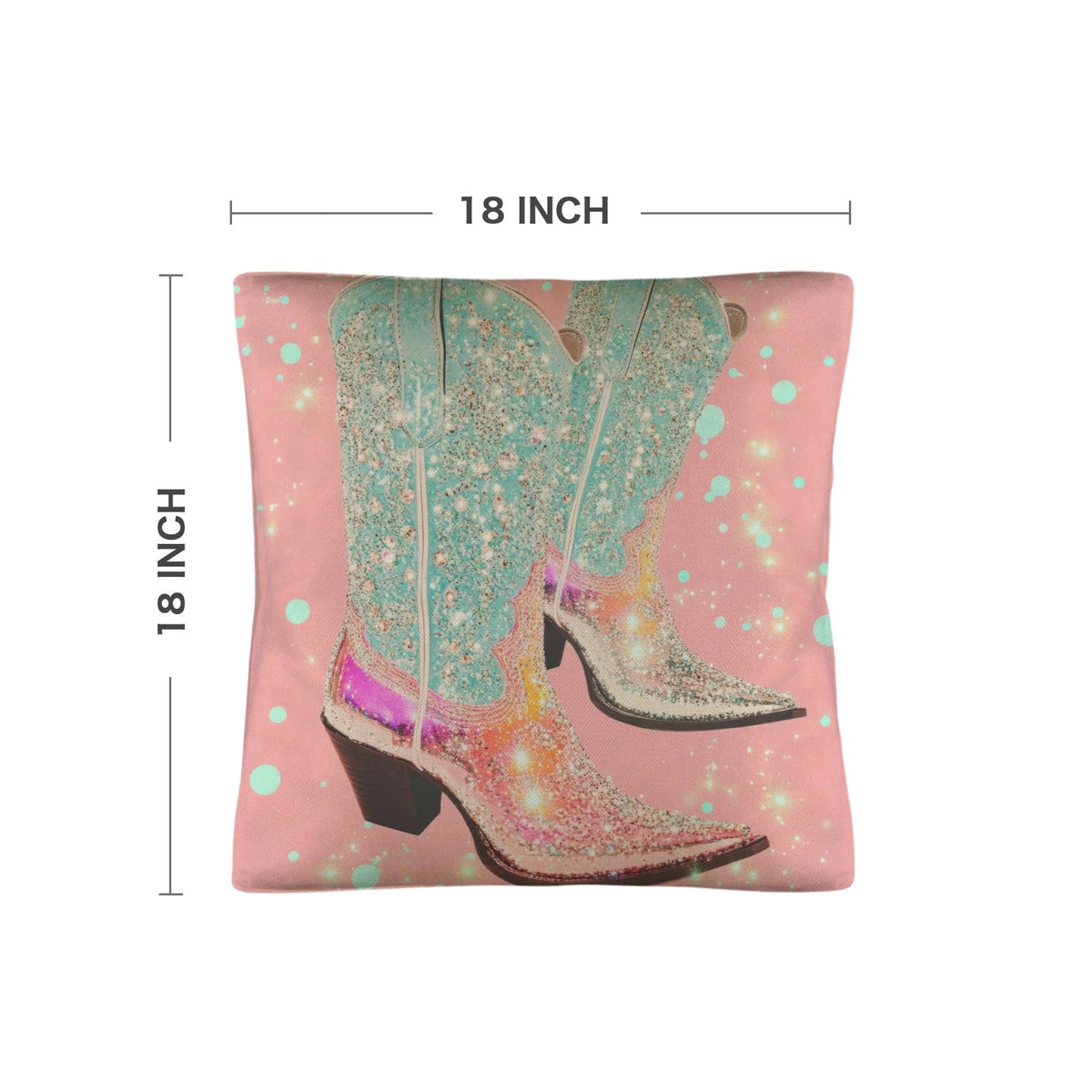 Baha Ranch Retro Pop Western Bling Boots Pillow Case Made in America