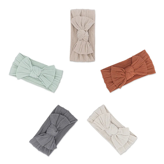 Pebble Set - Cable Knit Knotted Headbands - 5 Pack