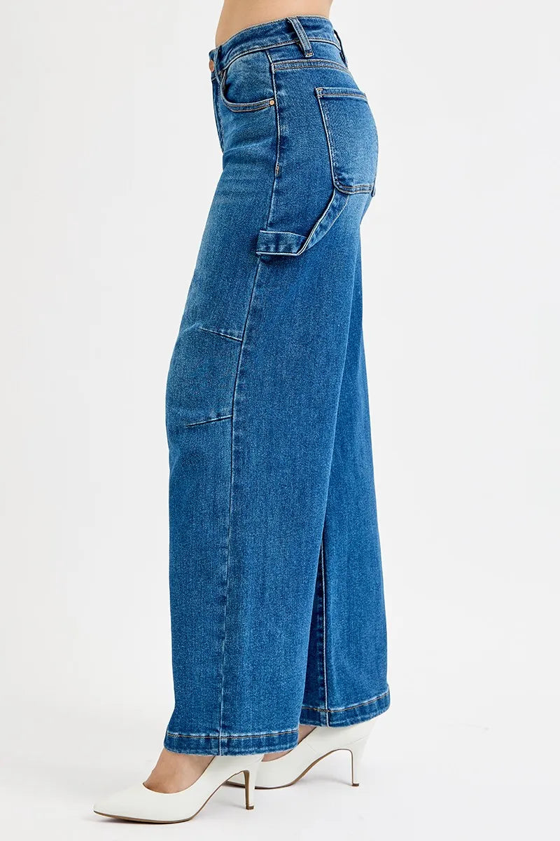 RISEN High-Rise Wide-Leg Jeans