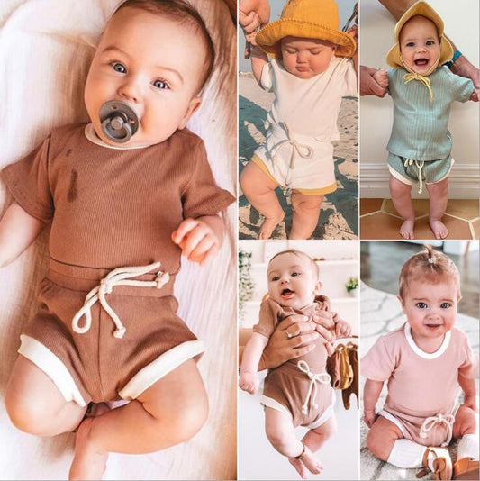 Baby & Toddler Ribbed Knit Tee & Shorts Set