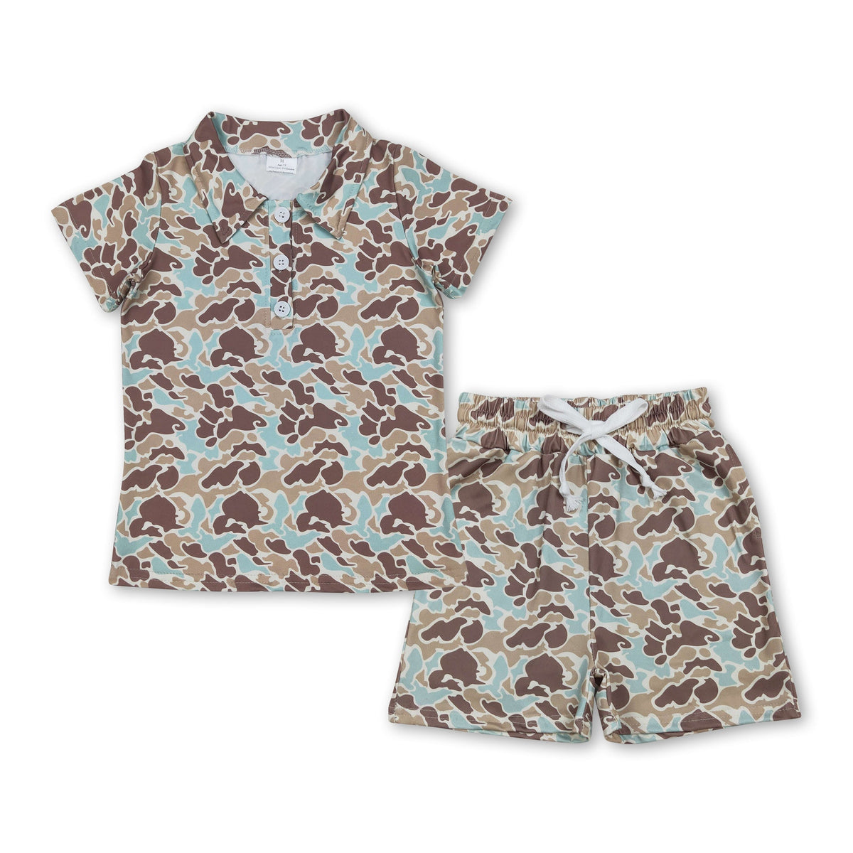Little Outdoorsman Boys' Vintage Camo Polo & Short Set