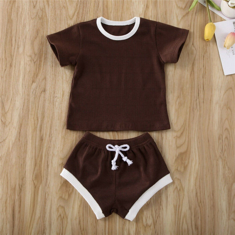 Baby & Toddler Ribbed Knit Tee & Shorts Set