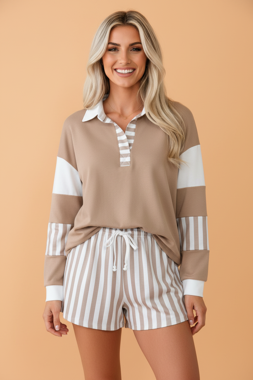 Weekend Striped Color block Set