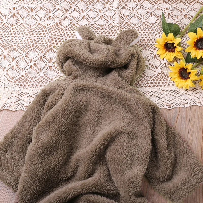 Humor Bear Autumn Cartoon Style Winter Long Sleeve Baby Romper