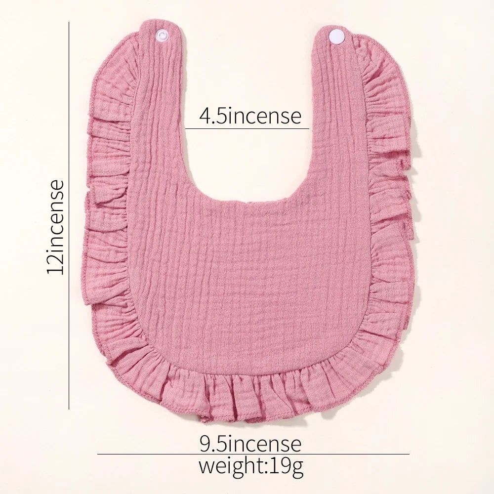 Newborn Baby Bibs & Burp Cloths | Solid Color Toddler Bandana Feeding Bibs, Ruffle Saliva Towel for Drool, Baby Accessories