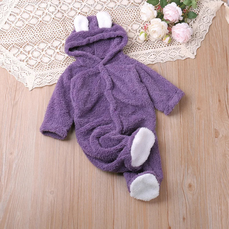 Humor Bear Autumn Cartoon Style Winter Long Sleeve Baby Romper