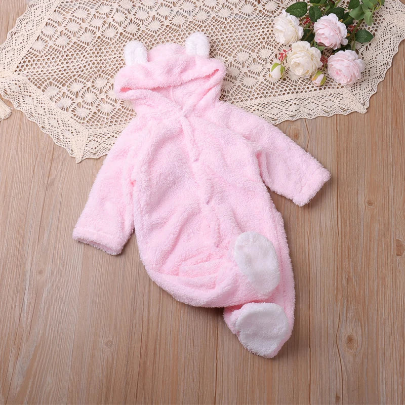 Humor Bear Autumn Cartoon Style Winter Long Sleeve Baby Romper