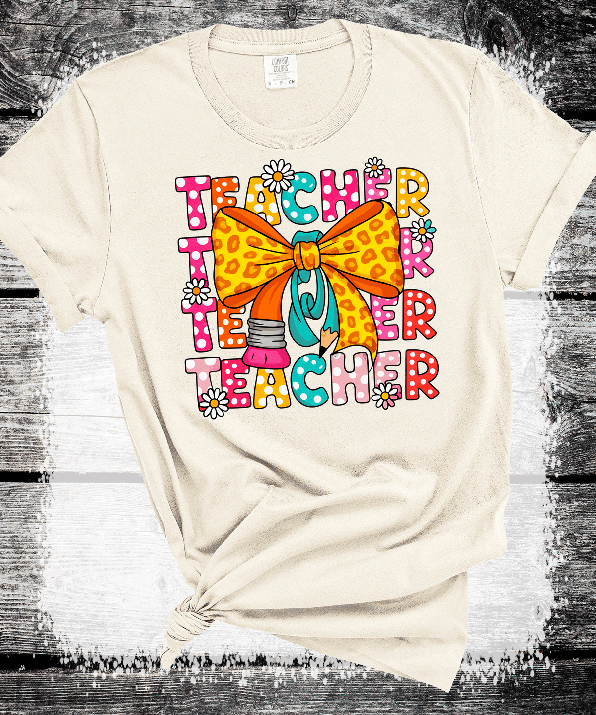 Teacher Coquette Bow Tee