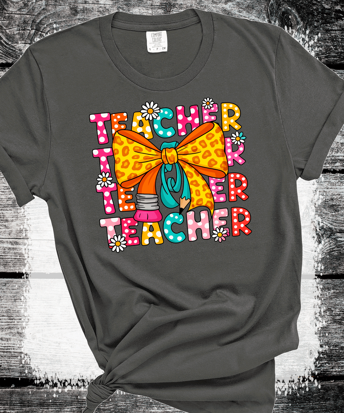 Teacher Coquette Bow Tee