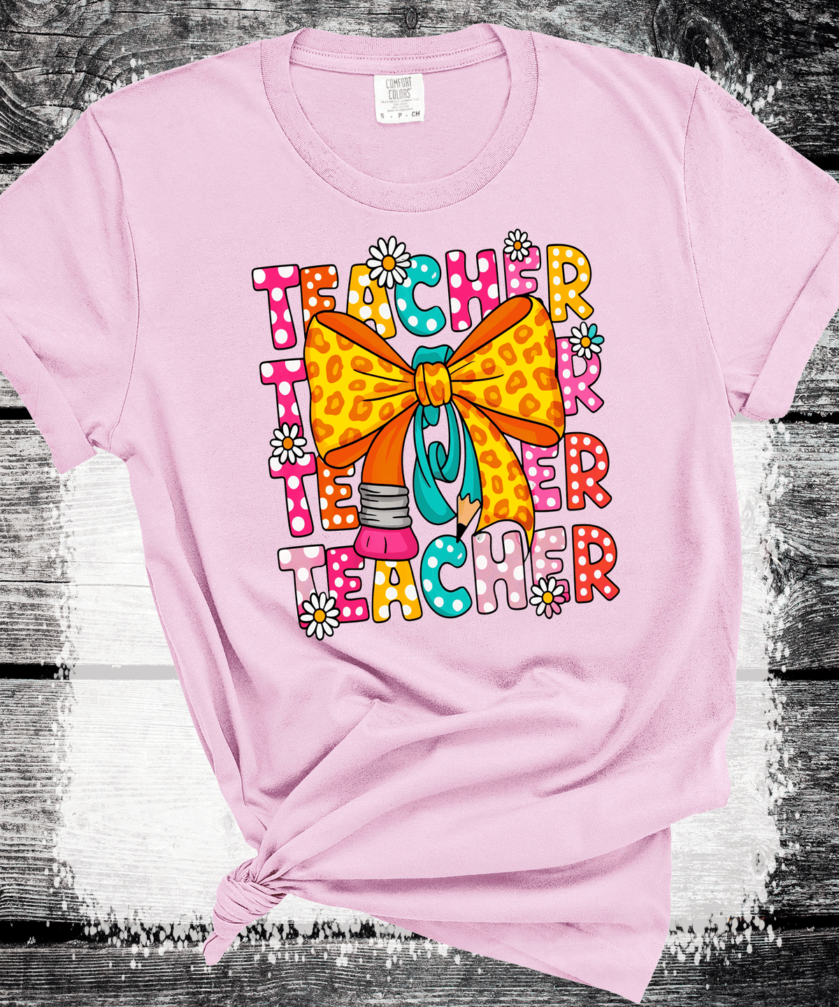 Teacher Coquette Bow Tee