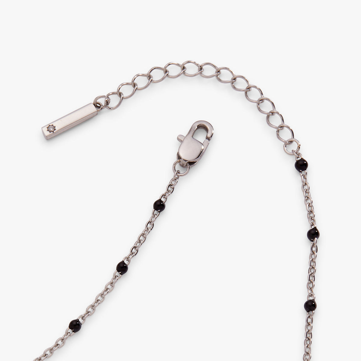 Black Enameled Chain Coin Station Anklet