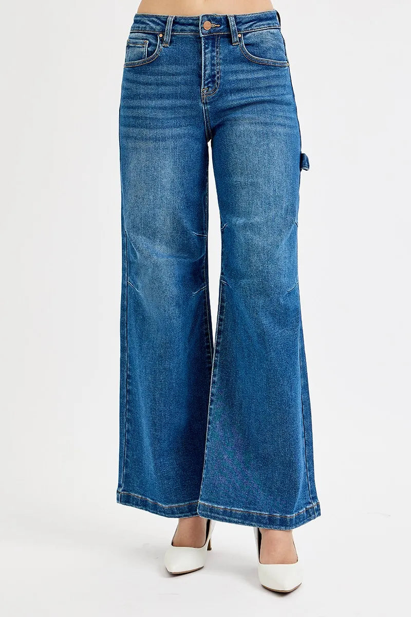 RISEN High-Rise Wide-Leg Jeans