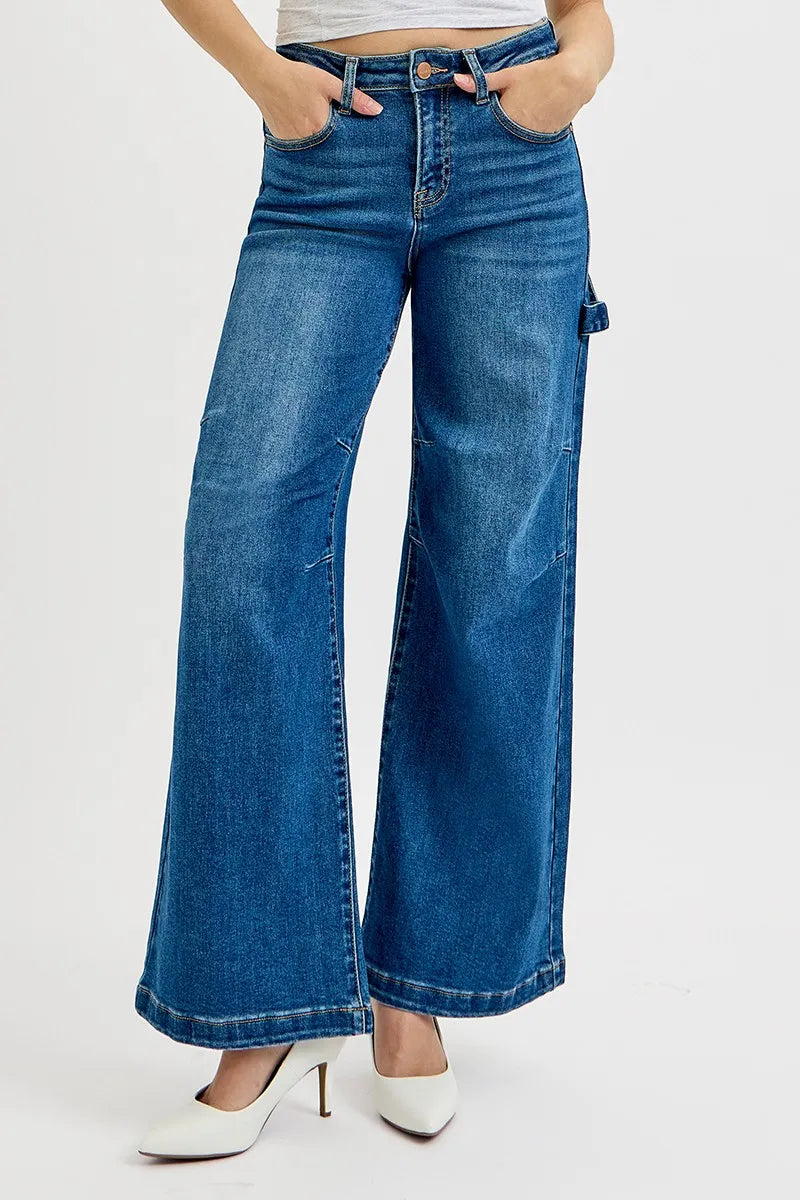 RISEN High-Rise Wide-Leg Jeans