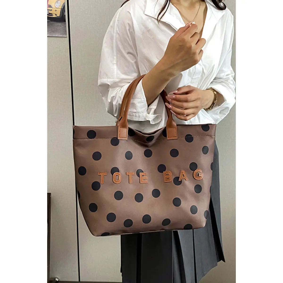 Polka Dot Oxford Tote Bag